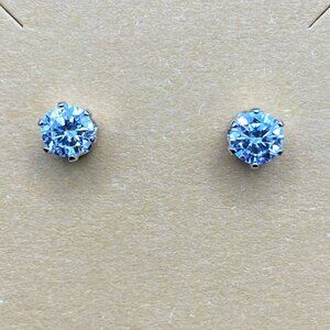 GRA Certified Moissanite Diamond Stud Earrings 1ct t.w. in Sterling Silver